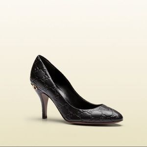 Gucci Women's Black Guccissima Mid-heel Pump BLK